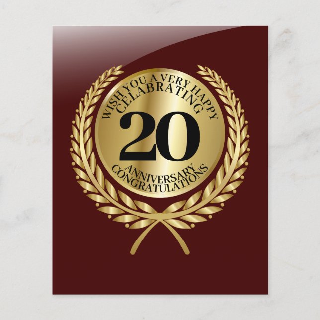 Individual congratulations card on the anniversary (Front)