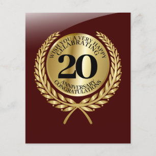 Individual congratulations card on the anniversary