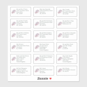 Individual Name and Address Wedding Guests Floral