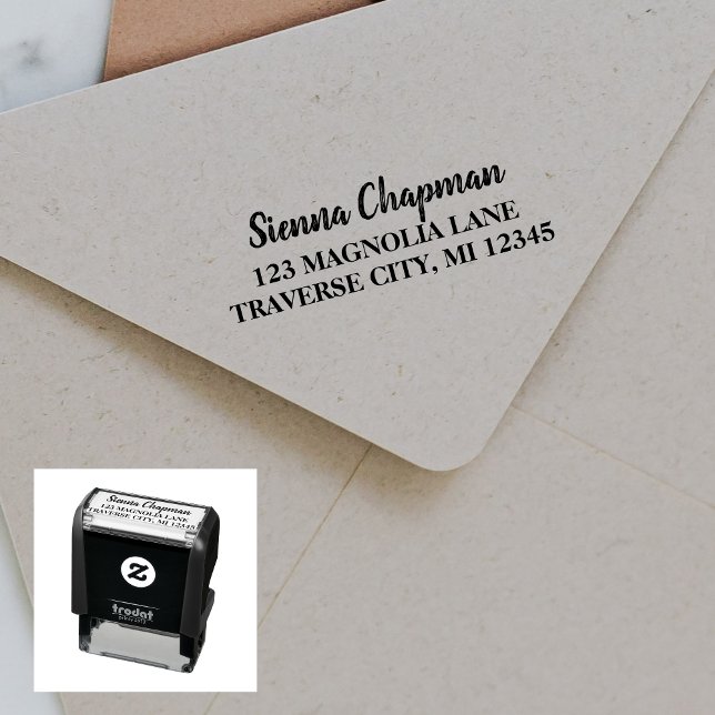 Individual Name Fancy Return Address Self-inking Stamp (Creator Uploaded)