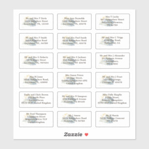 Individual Wedding Guest Name Address Blue Ombre