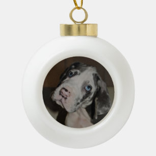 individuell oder mit Dogge Ceramic Ball Christmas Ornament