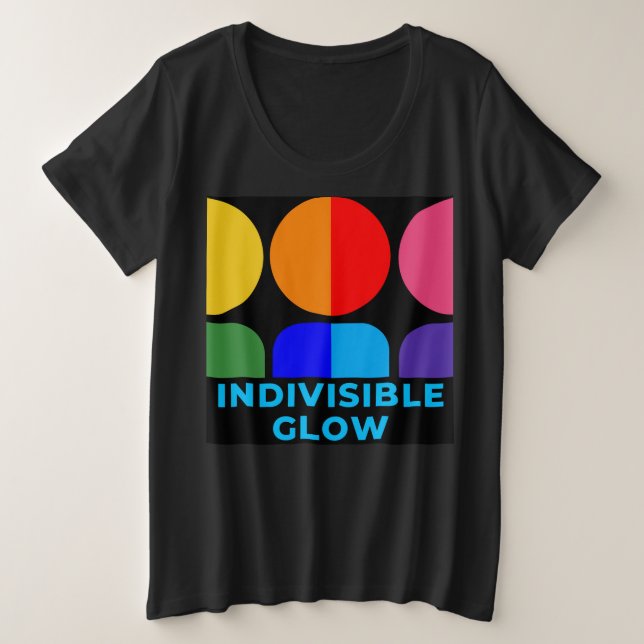 Indivisible GLOW PRIDE PLUS Plus Size T-Shirt (Design Front)