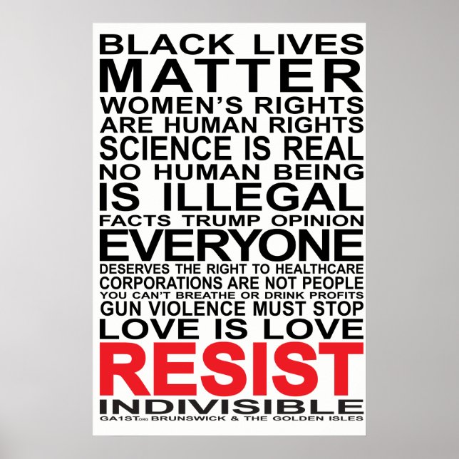 Indivisible Poster Black/Red over light colour (Front)