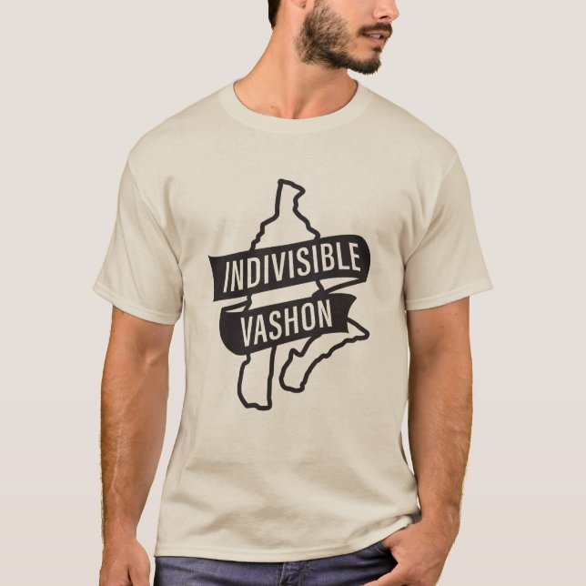 Indivisible Vashon black logo (light shirts) T-Shirt (Front)