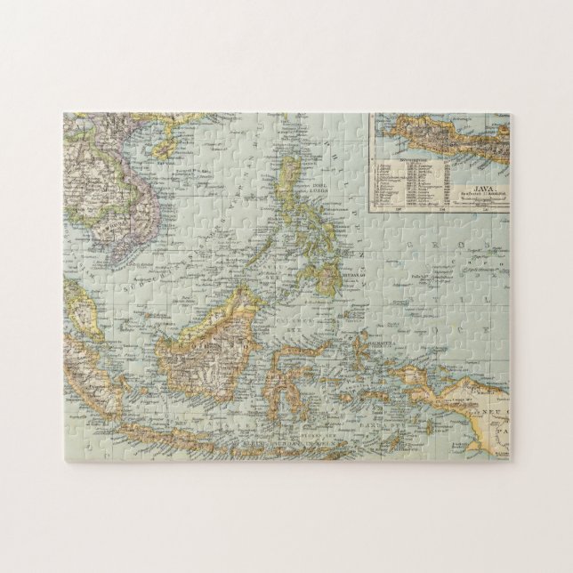 Indo china and Malaysian Archipelago Jigsaw Puzzle (Horizontal)