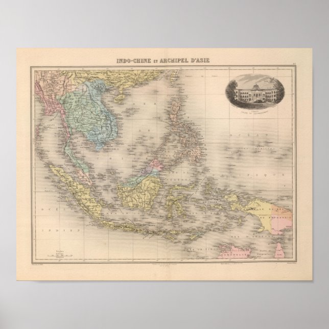 Indochina archipelago of Asia Poster (Front)