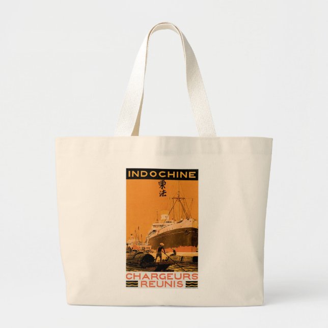 Indochine Chargeurs Reunis Large Tote Bag (Front)