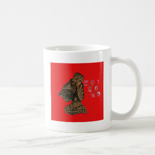 Indonesi Shadow Puppet Hohoho Design on Red canvas Coffee Mug