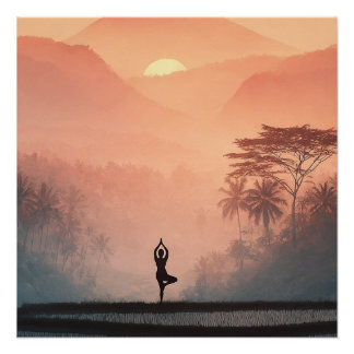 Indonesia Bali Nature Yoga Vintage Poster