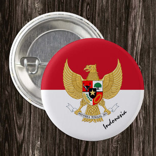 Indonesia button, patriotic Indonesian Flag 3 Cm Round Badge