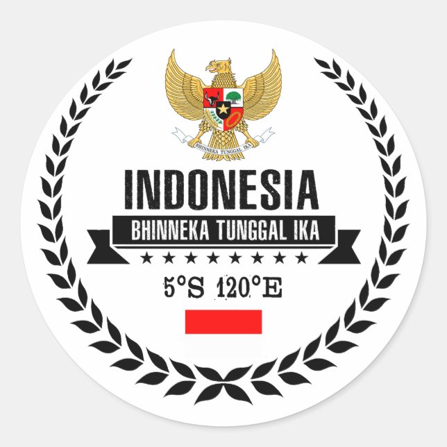 Indonesia Classic Round Sticker (Front)