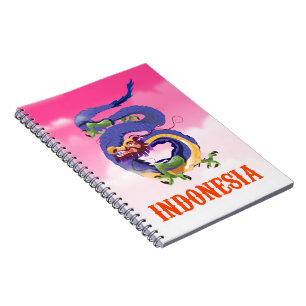 Indonesia Dragon retro travel poster Notebook