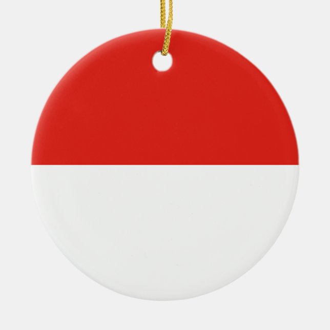 Indonesia flag ceramic tree decoration (Front)