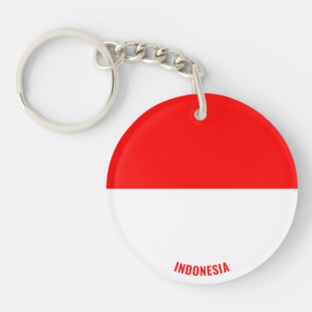 Indonesia Flag Charming Patriotic Key Ring (Front)