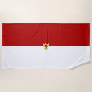 Indonesia flag-emblem beach towel