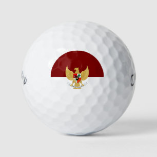 Indonesia flag-emblem golf balls