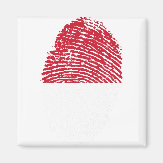 Indonesia Flag Fingerprint Country Pride Magnet (Front)