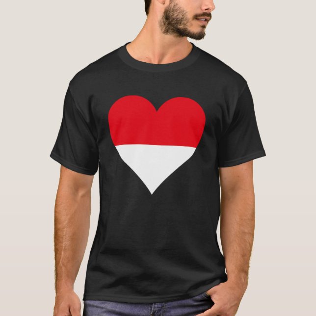 Indonesia Flag Heart Indonesia Gifts Love Indonesi T-Shirt (Front)