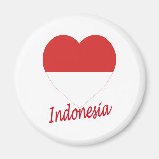 Indonesia Flag Heart Magnet