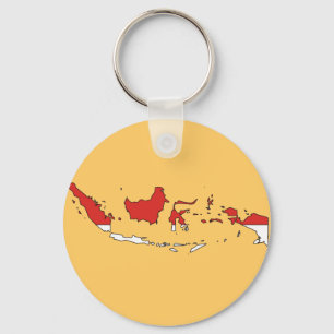 Indonesia flag map key ring