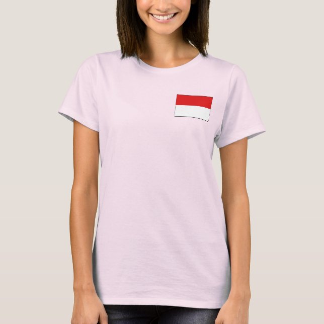 Indonesia Flag + Map T-Shirt (Front)