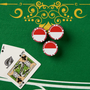 Indonesia flag poker chips