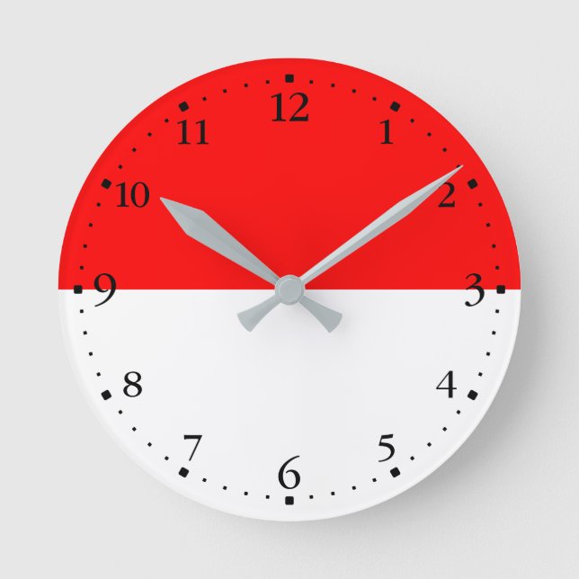 Indonesia Flag Round Clock (Front)