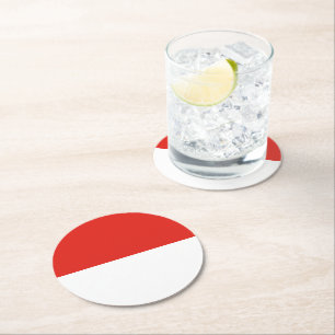 Indonesia flag round paper coaster