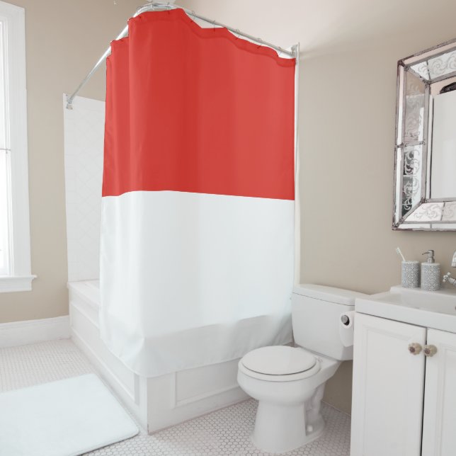 Indonesia flag shower curtain (In Situ)