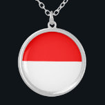 Indonesia Flag Silver Plated Necklace<br><div class="desc">Patriotic flag of Indonesia.</div>