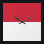 Indonesia Flag Square Wall Clock<br><div class="desc">Indonesia Flag Product. Best in it's quality.</div>