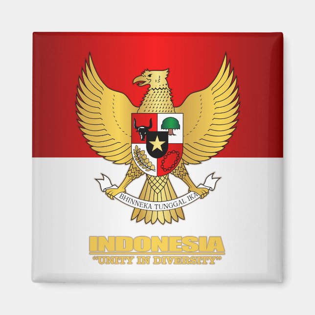 Indonesia Flag with COA Magnet (Front)