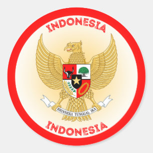 Indonesia Heritage Emblem Classic Round Sticker
