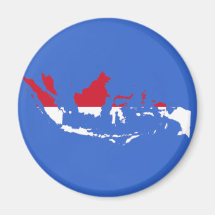 Indonesia ID, Jakarta, Flag Map Magnet