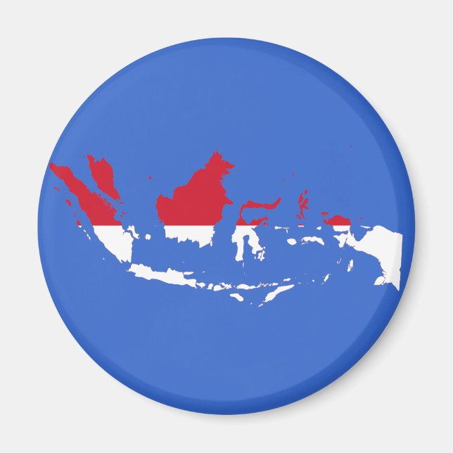 Indonesia ID, Jakarta, Flag Map Magnet (Front)