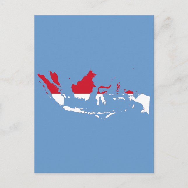 Indonesia ID, Jakarta, Flag Map Postcard (Front)