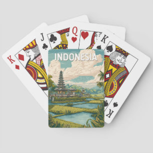 Indonesia Illustration Travel Art Vintage Playing Cards