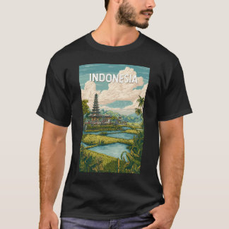 Indonesia Illustration Travel Art Vintage T-Shirt