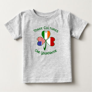 Indonesia Ireland USA Shamrock Flag Personalised Baby T-Shirt