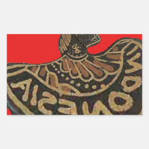 Indonesia Javanese Shadow Puppet Cultural Art Rectangular Sticker