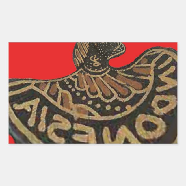 Indonesia Javanese Shadow Puppet Cultural Art Rectangular Sticker (Front)