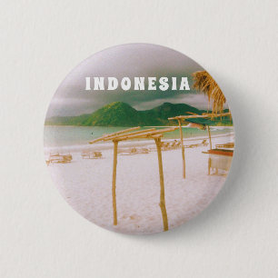 Indonesia Lombok Tropical Paradise Print  6 Cm Round Badge