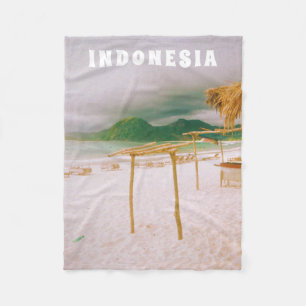 Indonesia Lombok Tropical Paradise Print  Fleece Blanket