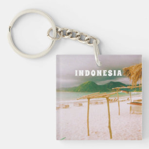 Indonesia Lombok Tropical Paradise Print Key Ring