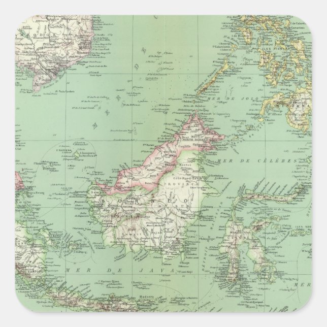 Indonesia, Malaysia Square Sticker (Front)