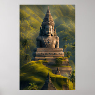 Indonesia Mountain Buddha  Poster