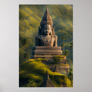 Indonesia Mountain Buddha  Poster