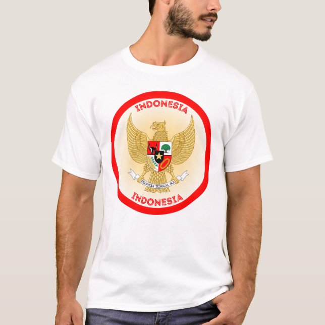 Indonesia National Emblem Circle Shape T-Shirt (Front)