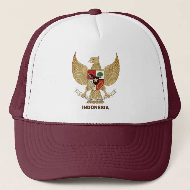 Indonesia National Emblem Trucker Hat (Front)